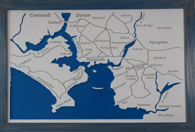Engraving of Plymouth Sound and the Tamar, Tavy, and Yealm Rivers