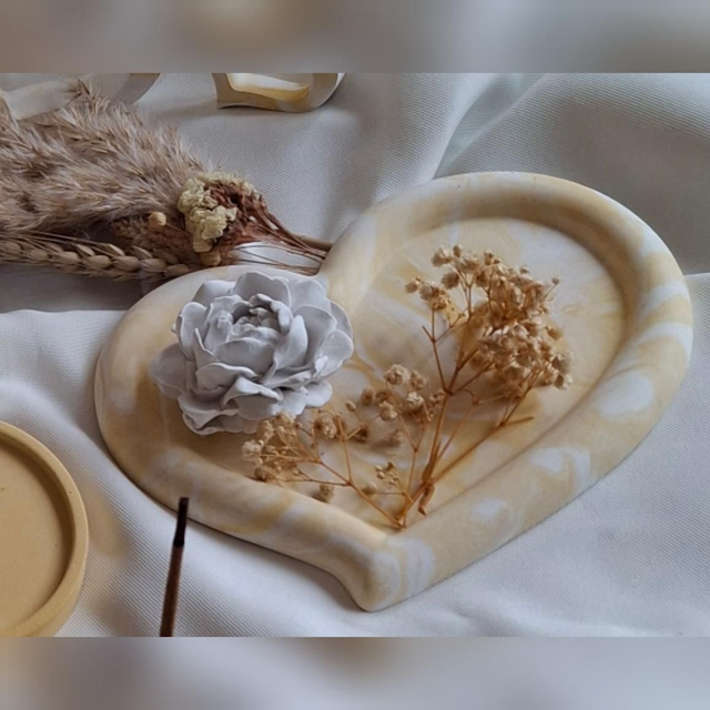 Tablett Herz marmoriert