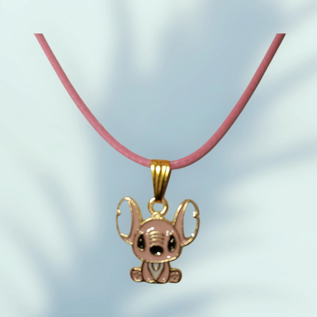 Collier Corde – Charms Monstre Stitch Doré