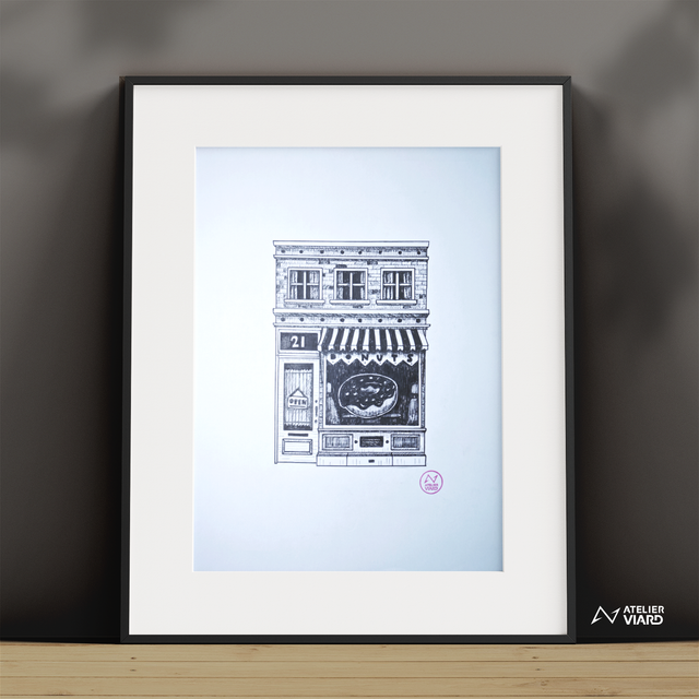 Boutique donuts - Dessin original (pièce unique)