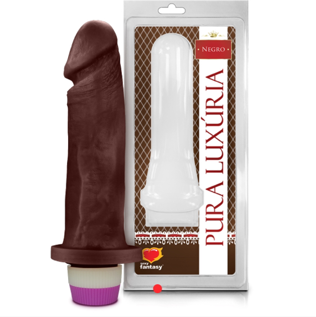 Pênis Realístico Negro Com Vibro - 18cm X 4,5cm Referência: PCN014