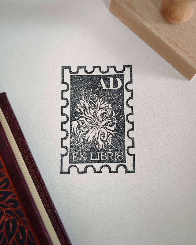 Ex-libris timbre lycoris - Tampon personnalisé 