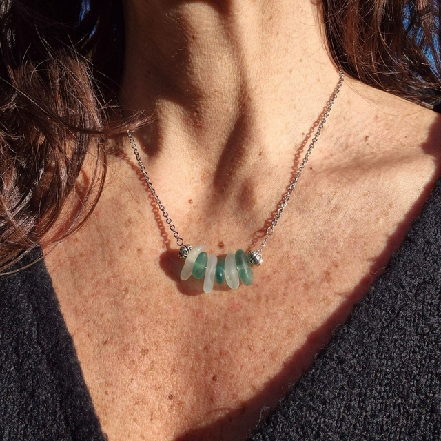 Collier HARMONIA - Verre de mer - Ardore Marina, Calabre