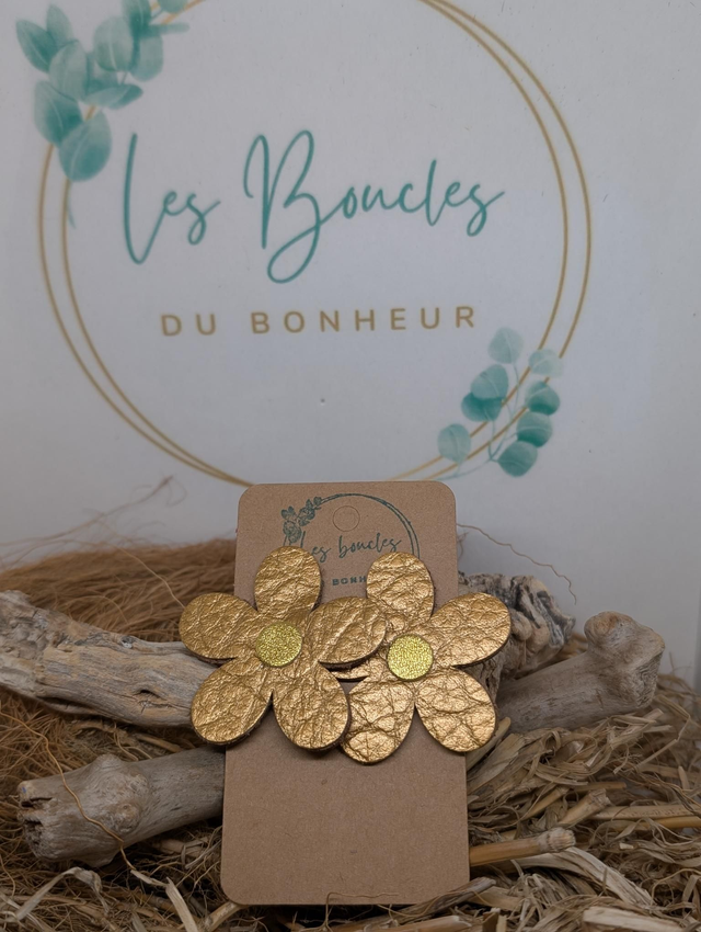 Boucles d&#039;oreilles Baby Marguerite doré bm066