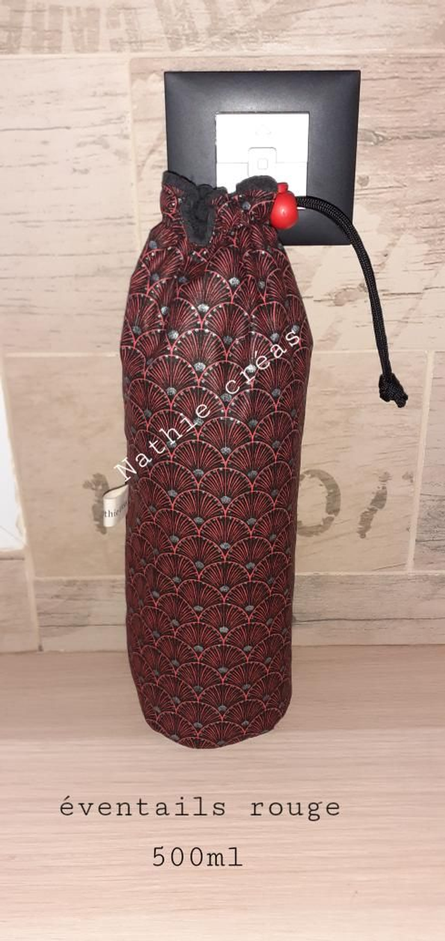 Protection Gourde 500ml Éventail Rouge