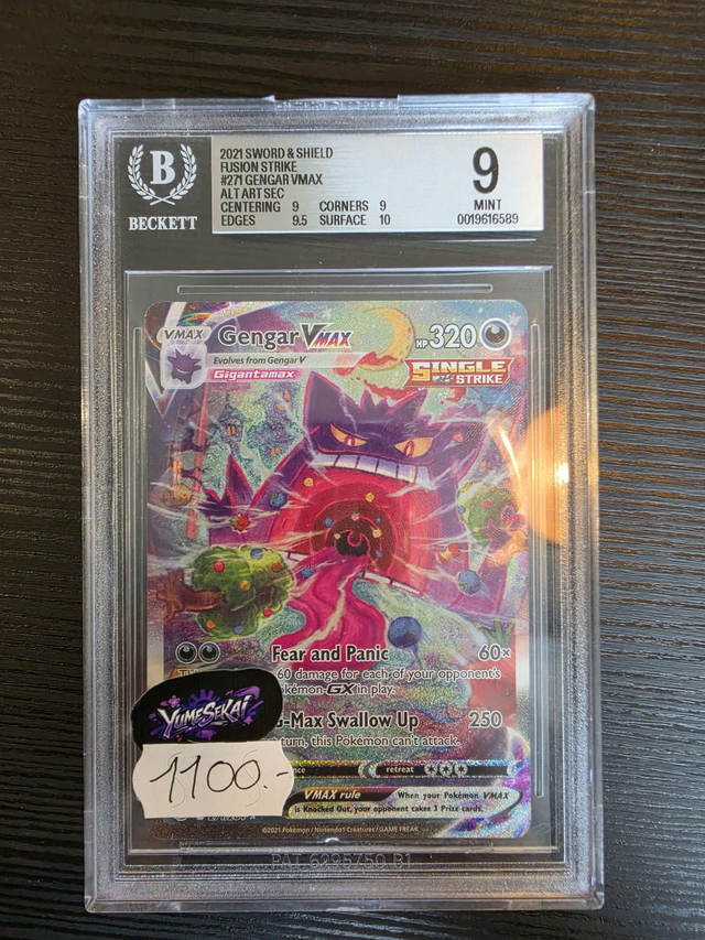 Carte Gradée - Beckett 9 - Gengar VMAX 2021 Fusion Strike 271/264 - ANG