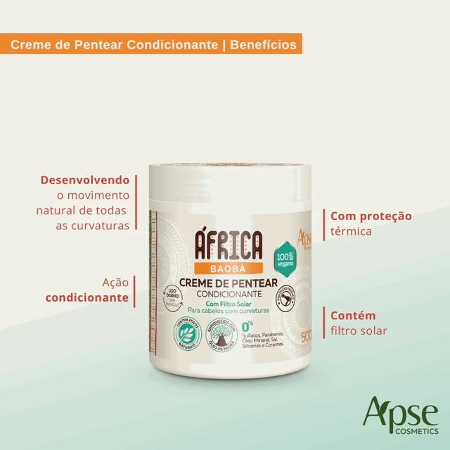 Creme de pentear finalizador Apse África baobá - 500g