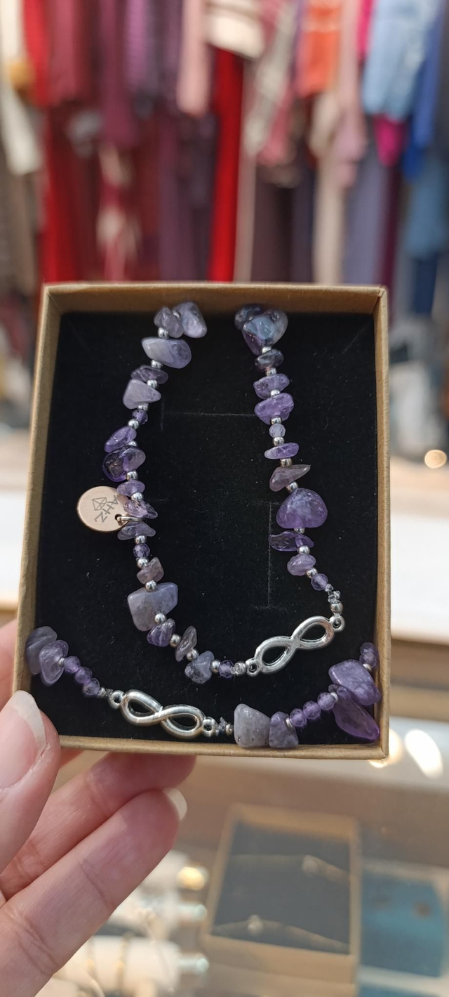 Conjunto pulsera y gargantilla amatista