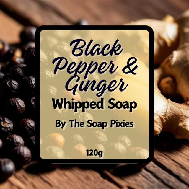 Black Pepper &amp; Ginger Whipped Soap (120g)