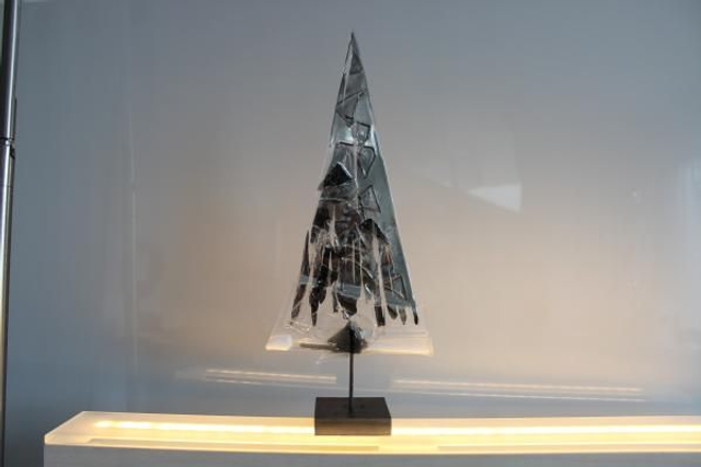 o8 Tanne versilbert mit Dreieck-Dessin . dw3 o52020 05 -15x30 cm