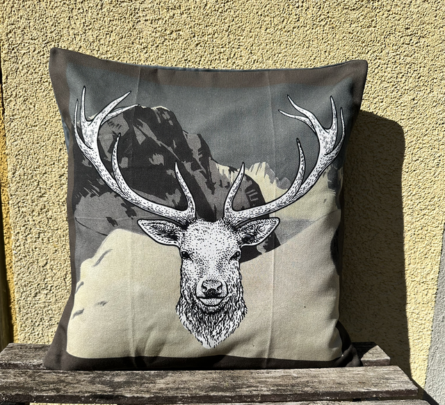 Fourre de coussin cerf gris 
