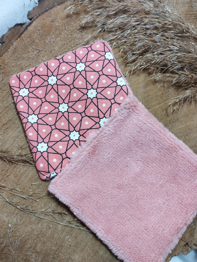 Coton lavable (à l&#039;unité) - Ciment orange et éponge bambou