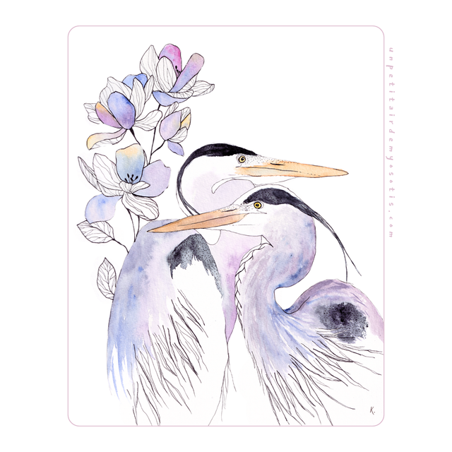 Carte postale Duo Hérons