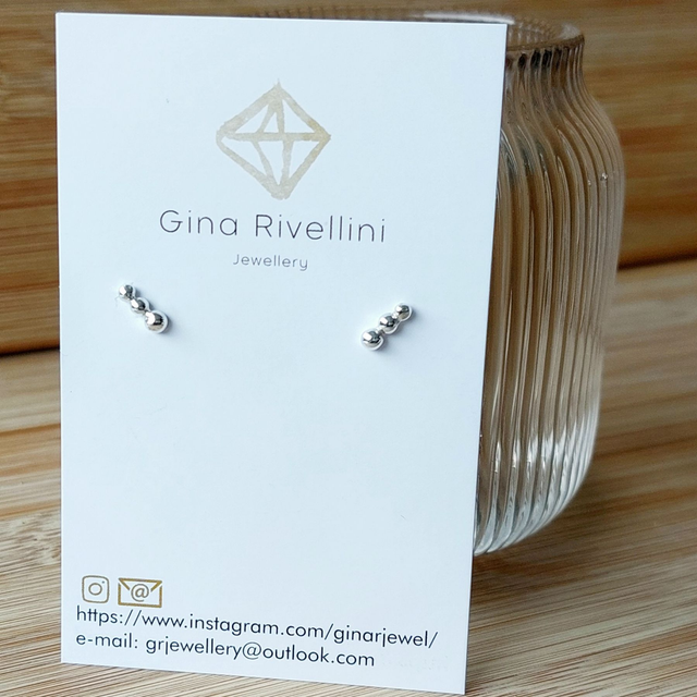 Sterling silver bobble stud earrings (line)