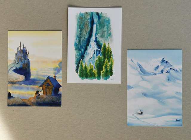 Lot de 3 cartes simples - Collection Hauteurs