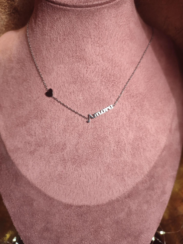 Collier Amore acier inoxydable argent 0000967