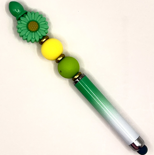 S26 - Stylo fleur verte
