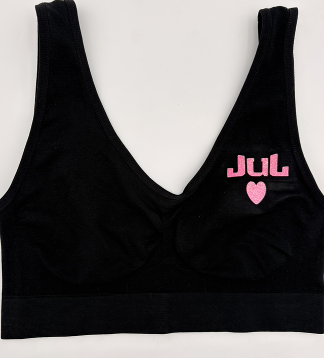 Brassière phospho du j noir et rose