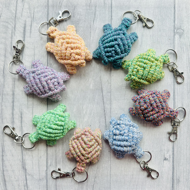 Handmade Macrame Sea Turtle Keyring