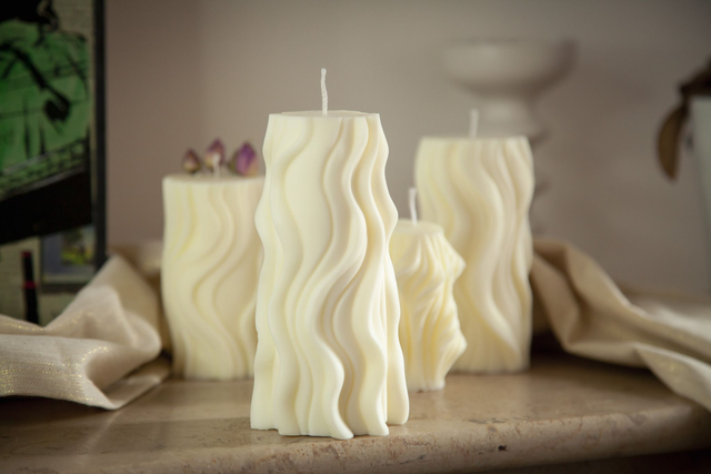 Bougie parfumée design &amp; décoration | Wavy Candle | bougie végétale | décoration style minimaliste