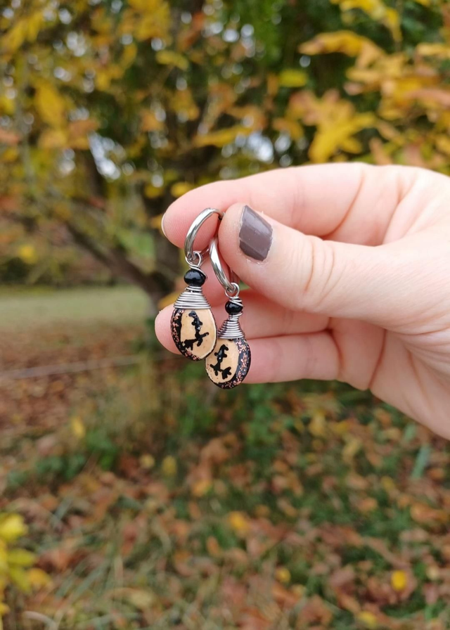 "Les Imaginaires" Boucles d'oreilles - graines de  potimarron