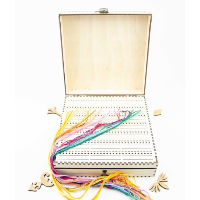 Embroidery Craft Wooden (Ivory) Needle Organizer Box