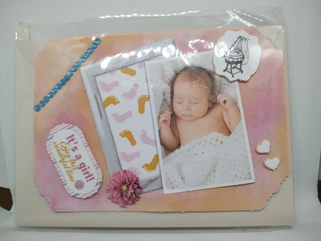 Carte de félicitations naissance   Fille N&#039; 03