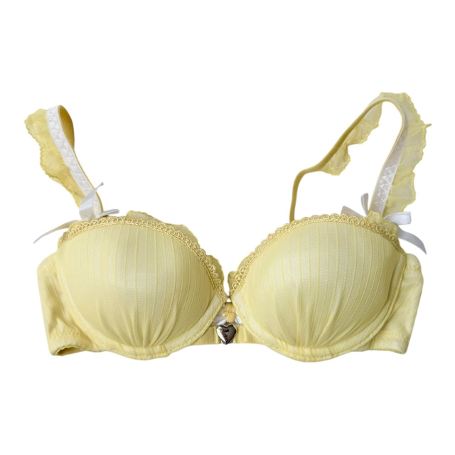 Yellow polka dot interior Japanese Bra UK 30A