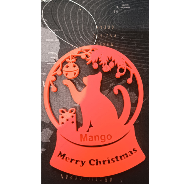 Christmas ornament - cat snow globe