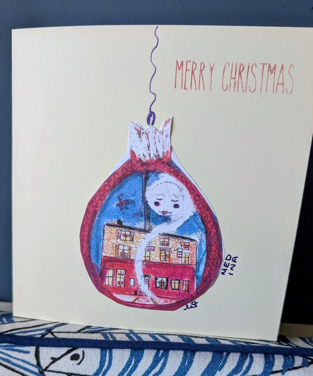 Art Christmas Card Medina Aberystwyth Creative Cats by Wendy