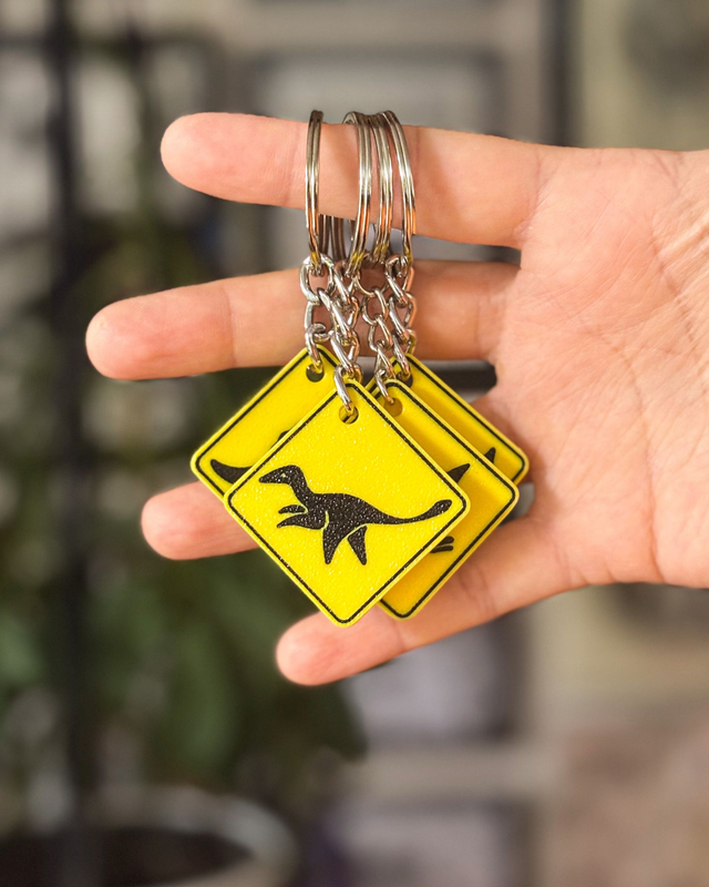 Brelok "Uwaga raptor!"