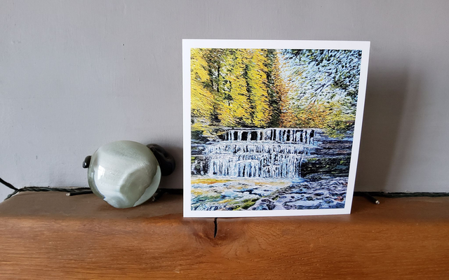 Asgarth Falls, Wensleydale. Art card/ Coaster