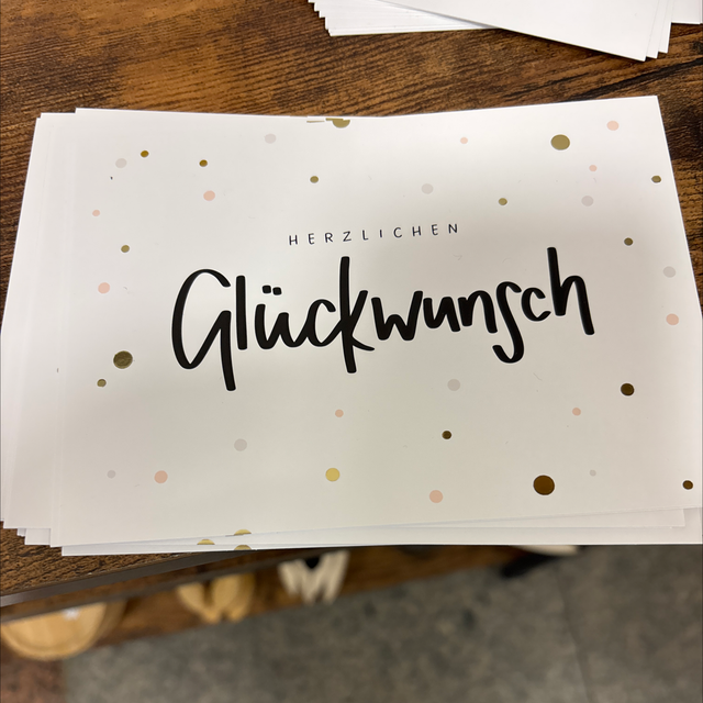 Postkarte Herzlichen Glückwunsch Gold