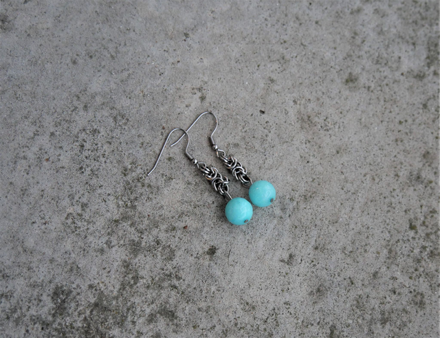 Boucles d'oreille bleues