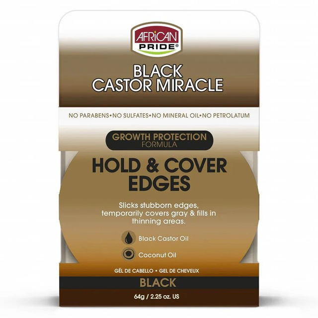 African Pride Black Castor Miracle Hold &amp; Cover Edges 64 g