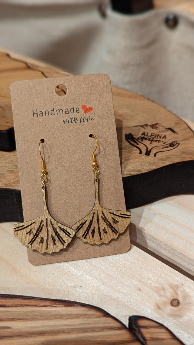 Boucles d'oreilles - Gingko bilo'bois