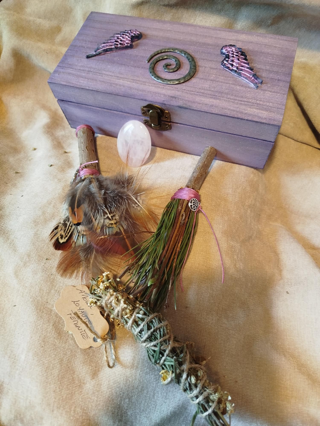 Autel nomade quartz rose spirale 