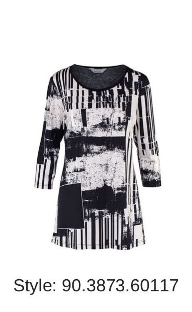 Elinette Lindon musta-valkoinen tunika - koko 42 ja 44