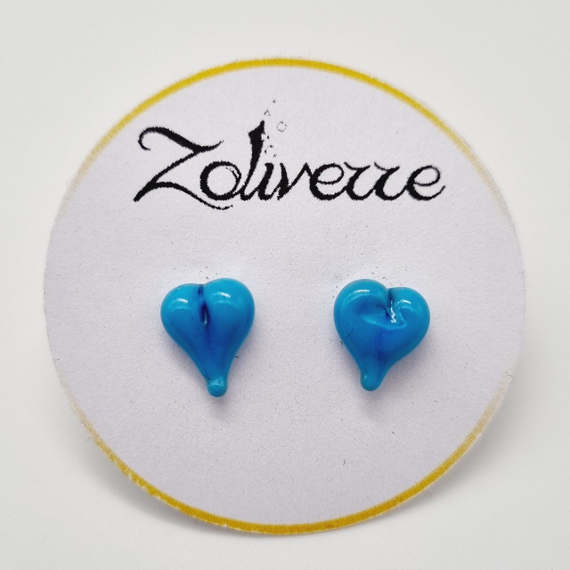 Puces d'oreilles - Cœurs bleus