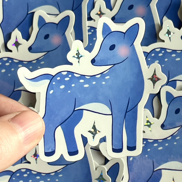 Sticker Petit faon bleu
