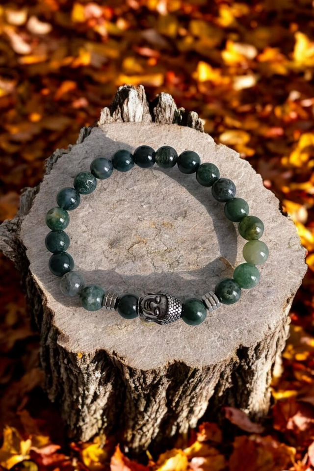 Bracelet Agate mousse - Souffle de Paix &amp; Renouveau