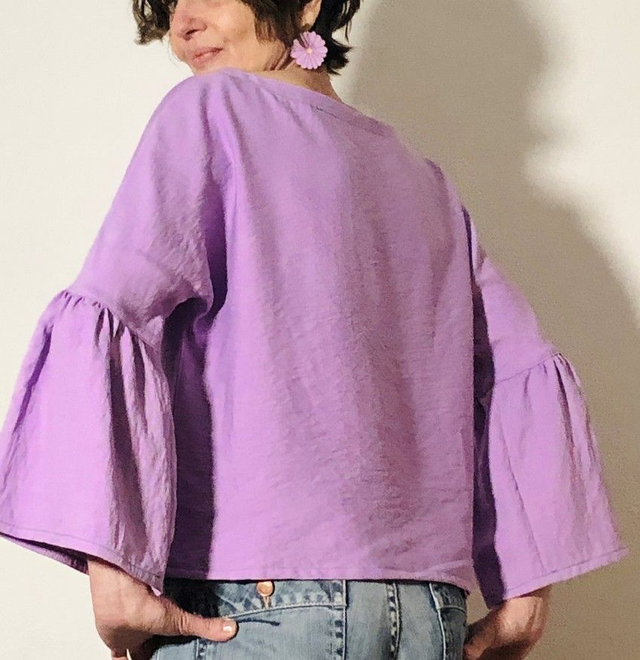 Top  Folk viscose uni mauve 