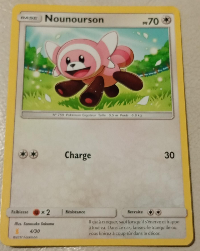 Carte pokémon Nounourson 