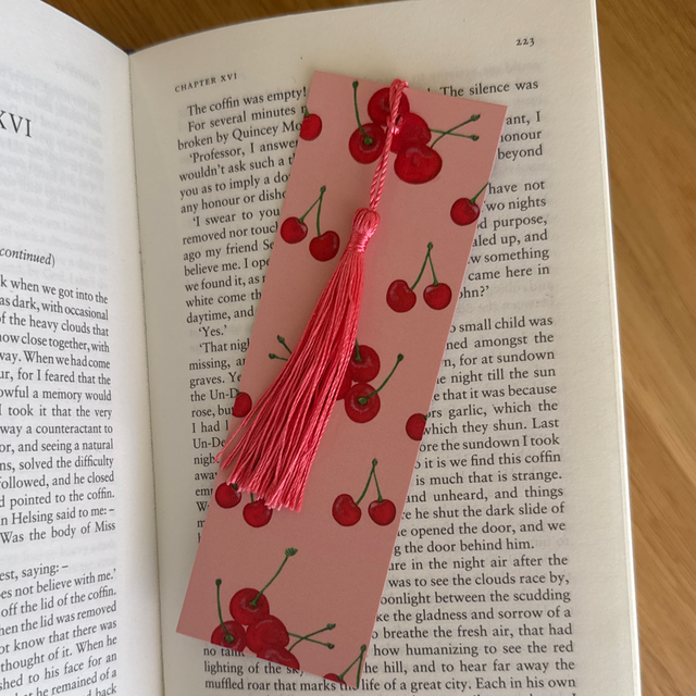 Marque-page &quot;Smoothie II &quot; cartonné Cerises