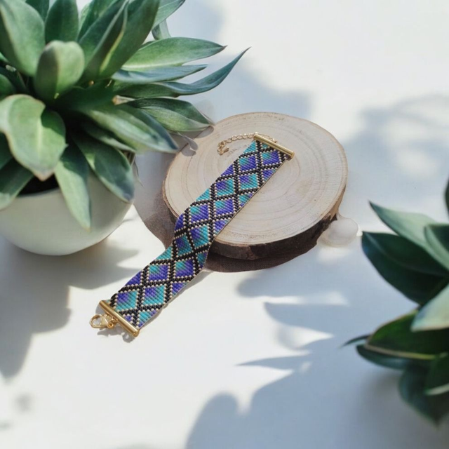 Bracelet tons bleu et violet