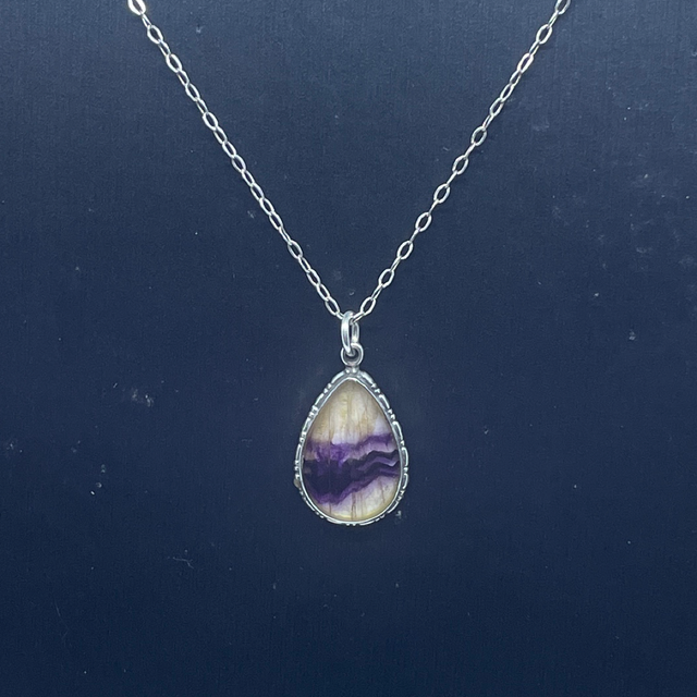 Blue John &amp; Silver pendant