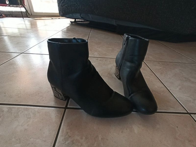 Bottines noires talon serpent T39 TEX