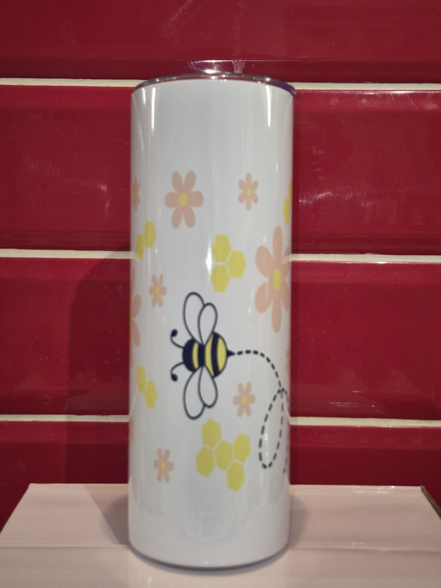 Cute Tumbler - Bees and Daisies