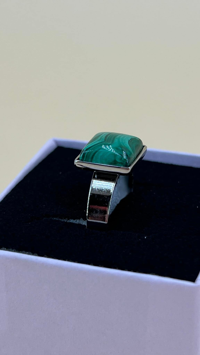 Bague Malachite ajustable