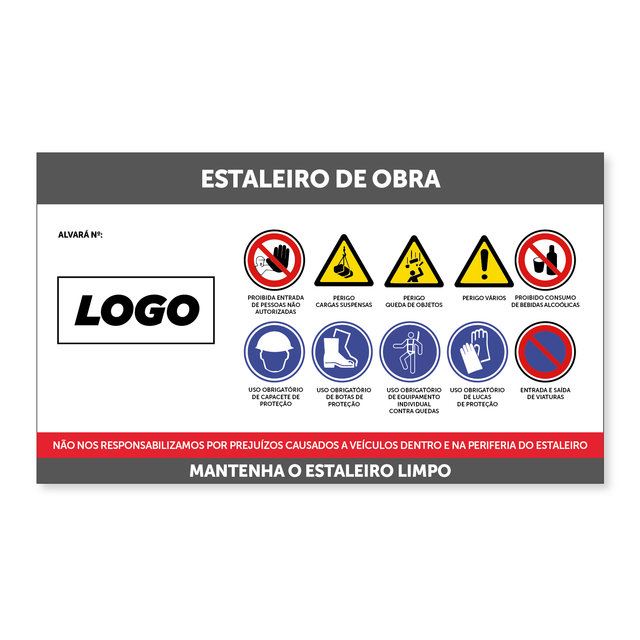 Placa Estaleiro de Obra